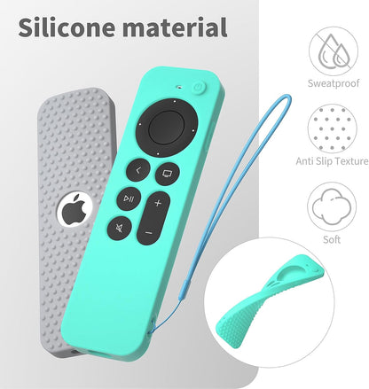 Compatible with Apple TV 4K Siri Remote 2021 Silicone Cover, Silicone Case for Apple TV 4K 6 Generation 2021 Remote Control, Apple 4K Siri Remote 2Nd Gen Cover (Mint Green)