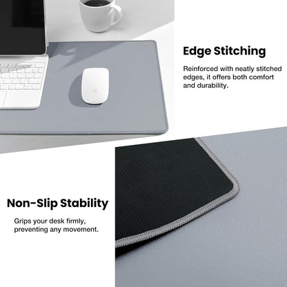 Waterproof Large Gaming Mouse Pad with Durable Stitched Edges，Non-Slip Rubber Base, Mouse Mat Desk Pad for Home Office Gaming, 35.4”X15.7”X0.12”, Gray